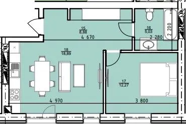 ЖК Давидів-Сіті — 45.1 м²