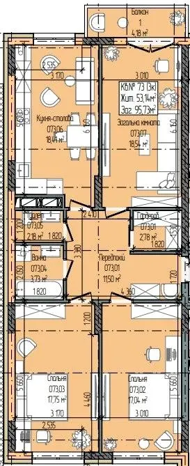 ЖК Джем 2.0 — 95.7 м²