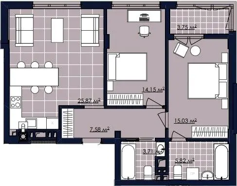 ЖК Рівна 19 — 75.9 м²