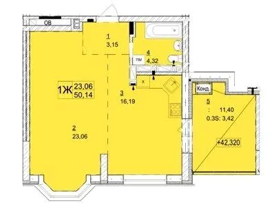 ЖК Гранд Бурже — 50.1 м²