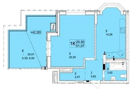 ЖК Гранд Бурже — 51.1 м²