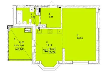 ЖК Гранд Бурже — 55.2 м²