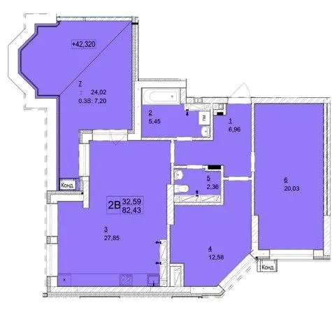 ЖК Гранд Бурже — 82.4 м²