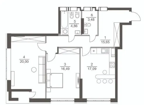 ЖК Greenville Park — 77.7 м²