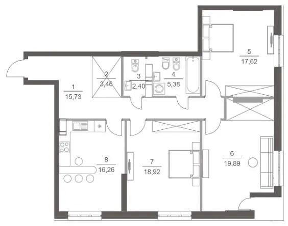 ЖК Greenville Park — 99.7 м²
