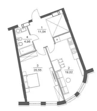 ЖК Greenville Park — 56.1 м²