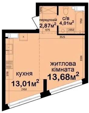 ЖК Кришталеві джерела — 33.6 м²