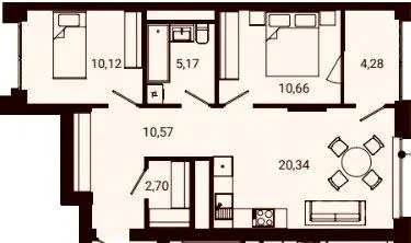 ЖК Nobl — 63.7 м²