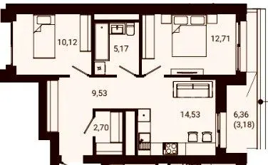 ЖК Nobl — 57.5 м²