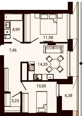 ЖК Nobl — 53.6 м²