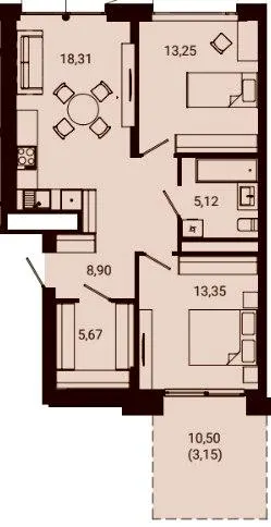 ЖК Nobl — 65.6 м²