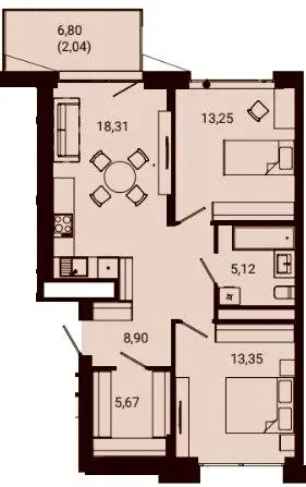 ЖК Nobl — 65.5 м²