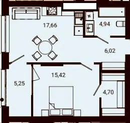 ЖК Nobl — 53.8 м²