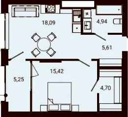 ЖК Nobl — 53.9 м²