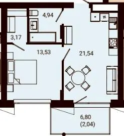 ЖК Nobl — 45.7 м²