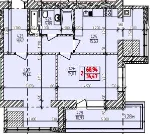 ЖК Автобіографія Elisium — 68.9 м²