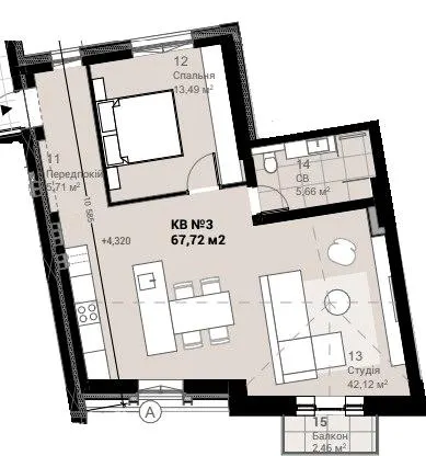 ЖК 34 — 67.7 м²