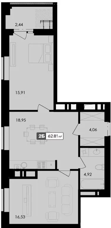 ЖК Premier Bay — 62.8 м²