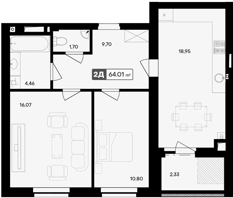 ЖК Premier Bay — 64 м²