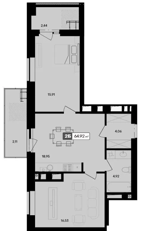 ЖК Premier Bay — 64.9 м²