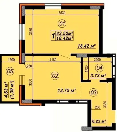 ЖК Verba — 43.5 м²