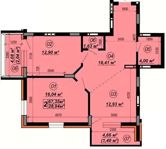 ЖК Verba — 67.4 м²