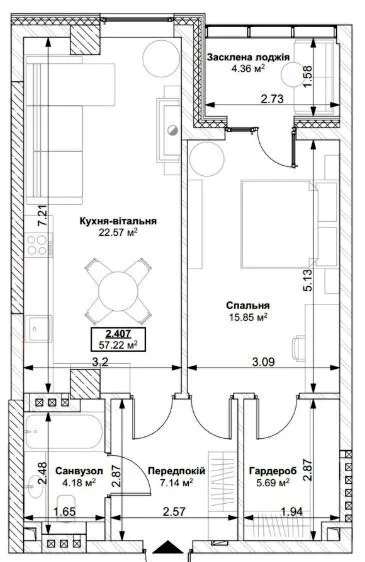 1-комнатная квартира, 57 м², вул. Героїв 72-ї Бригади, 5, Белая Церковь — фото 1