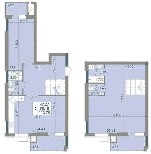 ЖК Дніпровська Набережна — 110.8 м²