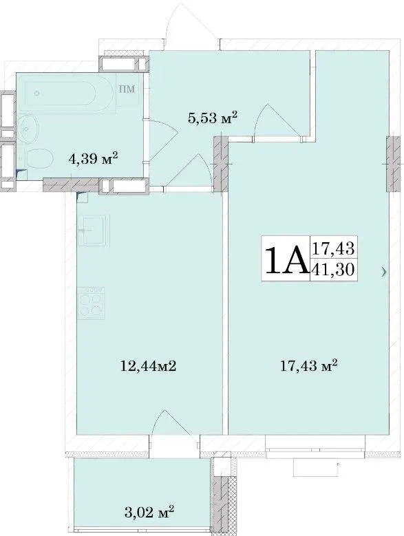 ЖК Вишгород Сіті Парк — 41.3 м²