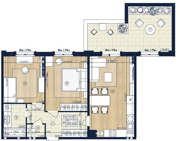 ЖК OXFORD — 67.7 м²