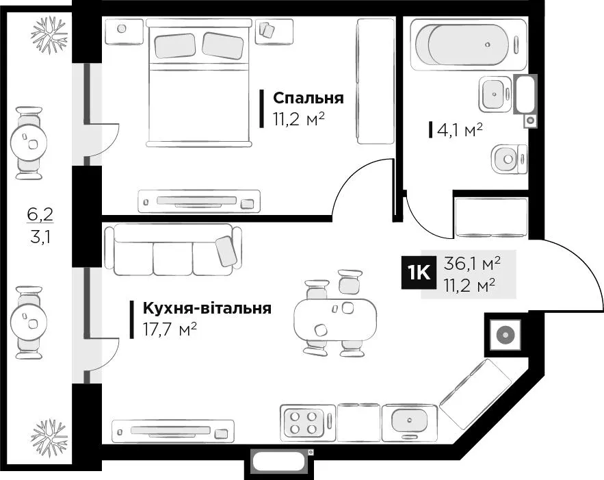 ЖК SILENT PARK — 36.1 м²