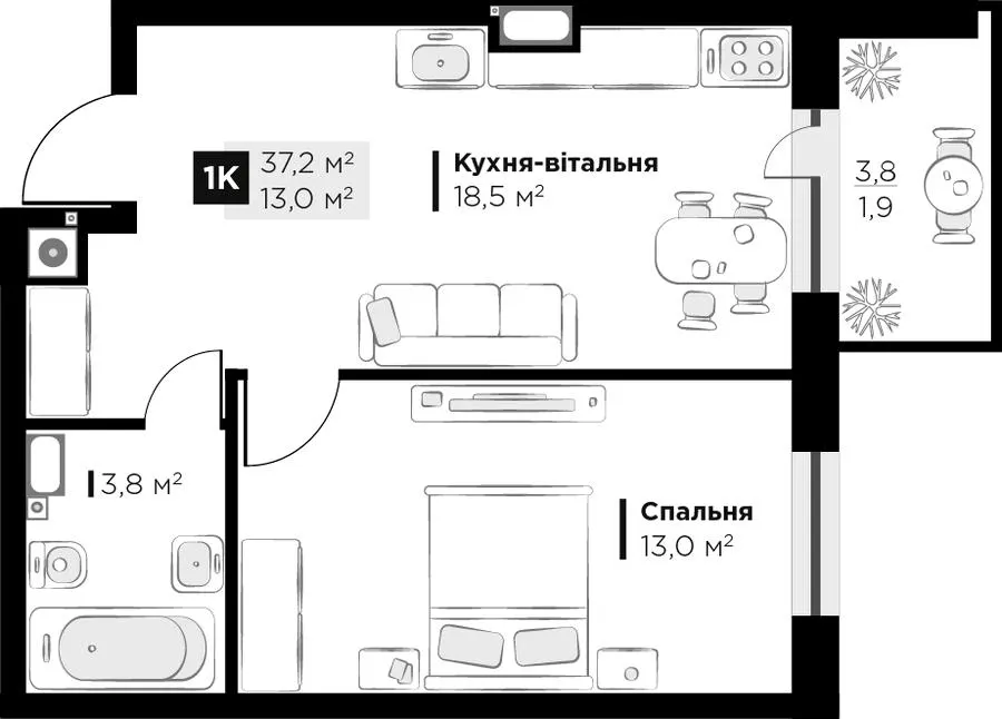 ЖК SILENT PARK — 37.2 м²
