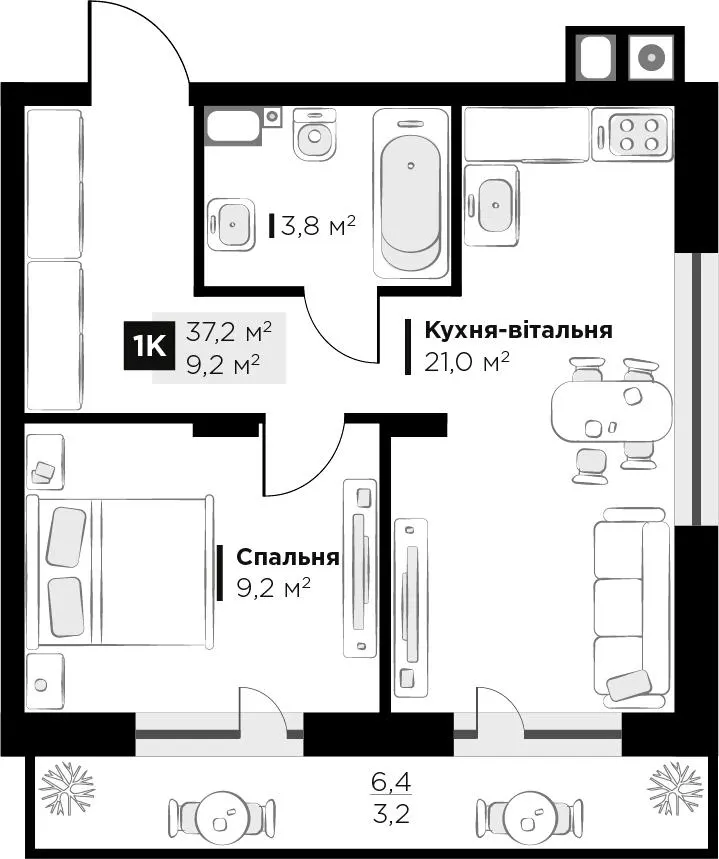 ЖК SILENT PARK — 37.2 м²