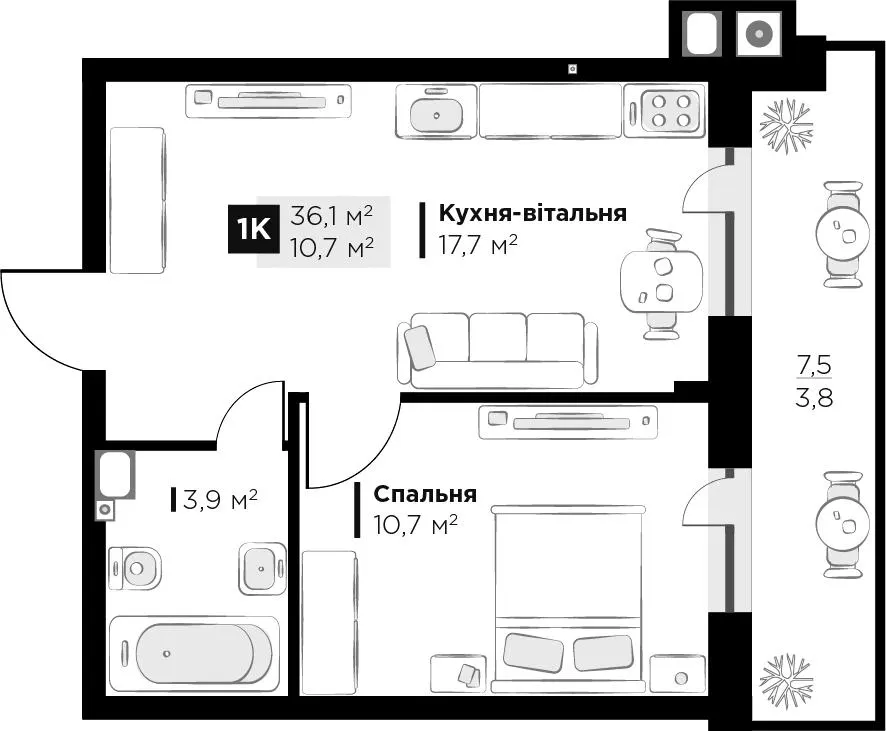 ЖК SILENT PARK — 36.1 м²