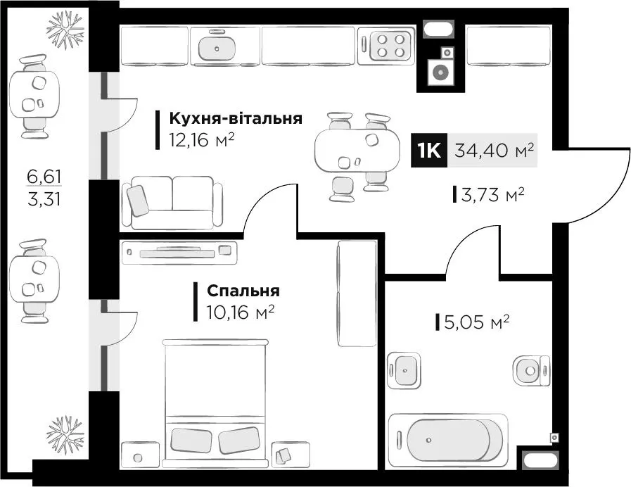 ЖК SILENT PARK — 34.4 м²