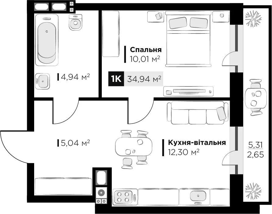 ЖК SILENT PARK — 34.9 м²