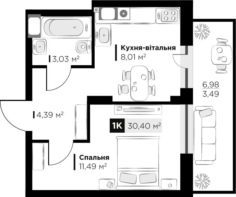 ЖК SILENT PARK — 30.4 м²