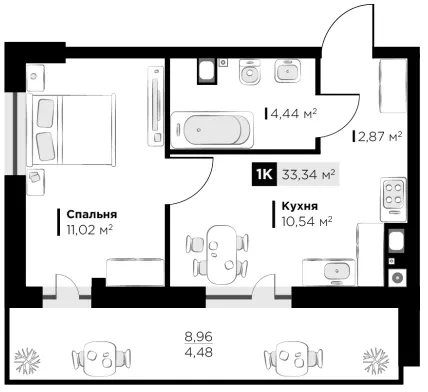 ЖК SILENT PARK — 33.3 м²