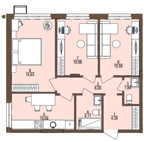ЖК Smart Residence — 62.8 м²
