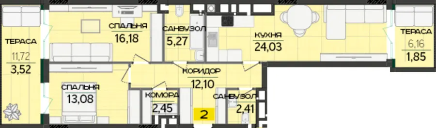 ЖК Greenville Prostir — 80.9 м²