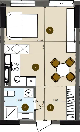 ЖК Chalet — 32.4 м²