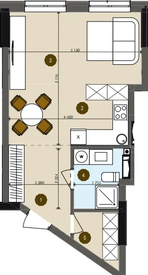 ЖК Chalet — 38.7 м²