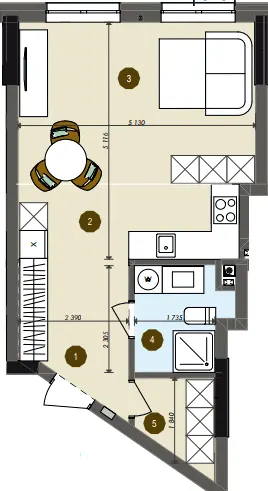 ЖК Chalet — 39.4 м²