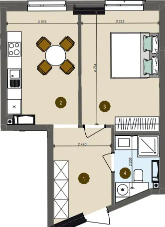 ЖК Chalet — 42.1 м²