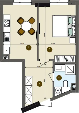 ЖК Chalet — 42.5 м²