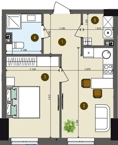 ЖК Chalet — 43.8 м²
