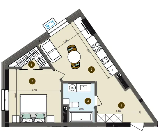 ЖК Chalet — 47.6 м²