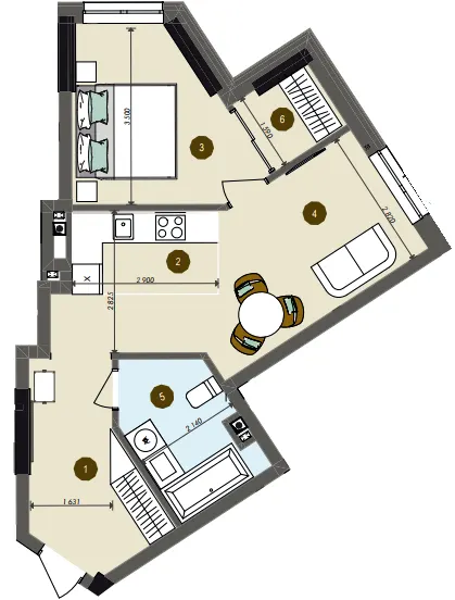 ЖК Chalet — 47.8 м²