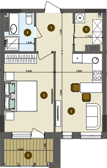 ЖК Chalet — 44 м²