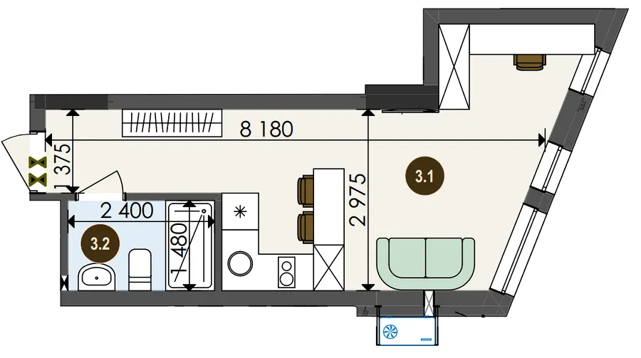 ЖК Chalet — 25.5 м²